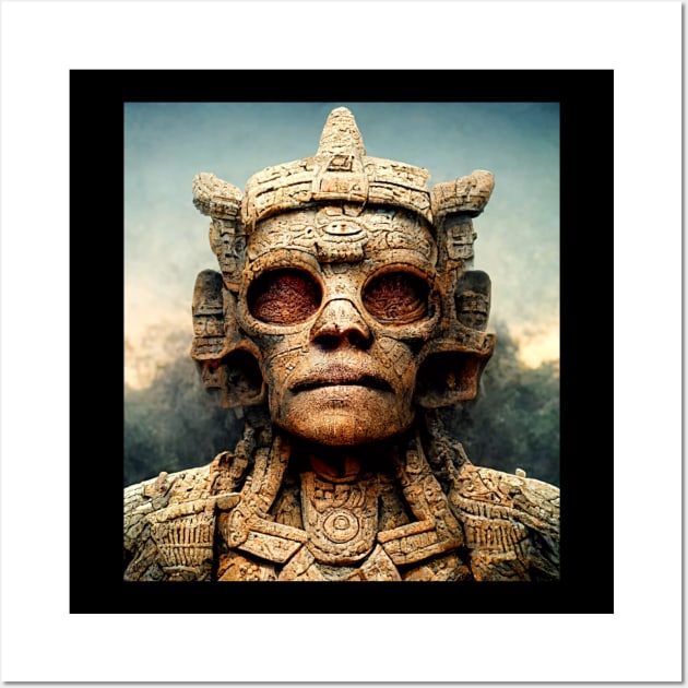 Stone Mayan Warrior God Wall Art by Edongski303 Teepublic Merch